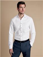 Charles Tyrwhitt Slim Fit Non Iron Pure Cotton Twill Shirt White Mix