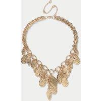 Gold Tone Statement Leaf Necklace