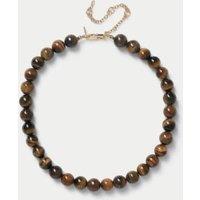 Real Stone Tigers Eye Sphere Necklace