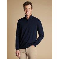 Pure Merino Wool Button Neck Jumper