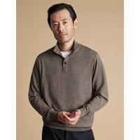 Pure Merino Wool Button Neck Jumper