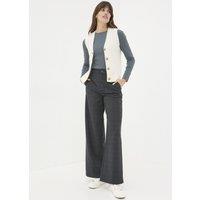 Checked Wide Leg Trousers