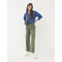 Cotton Rich Carpenter Detail Wide Leg Trousers