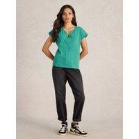 Pure Cotton Notch Neck T-Shirt