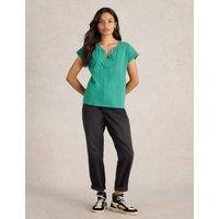 Pure Cotton Notch Neck T-Shirt