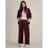 Pure Cotton Velvet Wide Leg Cropped Trousers