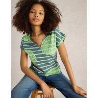 Pure Cotton Floral Notch Neck Top