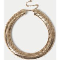Gold Tone Oversized Ridge Necklace