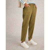 White Stuff Cotton Blend Trousers Green