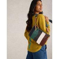 Leather Colour-Block Cross Body Bag