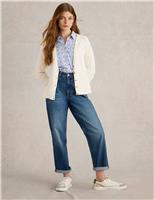 Cotton Rich V-Neck Cardigan with Linen