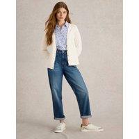 Cotton Rich V-Neck Cardigan with Linen
