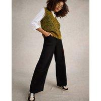 White Stuff Mid Rise Wide Leg Jeans Black Denim