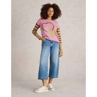 Cotton Rich Heart Crew Neck Jumper