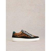 Leather Leopard Print Trainers