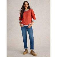 White Stuff High Waisted Straight Leg Jeans Med Blue Denim