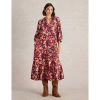 Floral Midi Tiered Shirt Dress