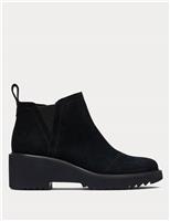 Suede Platform Ankle Boots