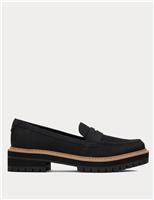 Suede Slip On Chunky Loafers