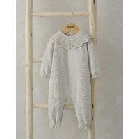 Pure Cotton Knitted Floral Romper (0-24 Mths)