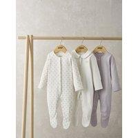 3pk Pure Cotton Ditsy Floral Sleepsuits (0-24 Mths)