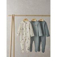 3pk Pure Cotton Planet Sleepsuits (0-24 Mths)
