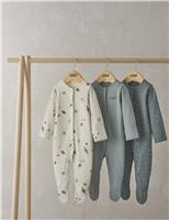 Mamas & Papas 3 Pack Pure Cotton Planet Sleepsuits (0-24 Mths) Multi