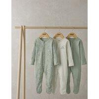 3pk Pure Cotton Dinosaur Sleepsuits (0-24 Mths)