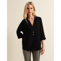 V-Neck Button Detail Shirt