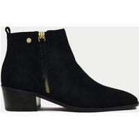 Suede Block Heel Ankle Boots