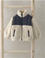 Mamas & Papas Borg Quilted Zip Jacket (3 Mths-3 Yrs) Multi
