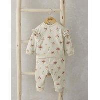 2pc Pure Cotton Floral Outfit (0-12 Mths)