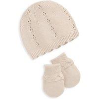 Kids Pure Cotton Knitted Hat & Mittens Set (7lbs-12 Mths)