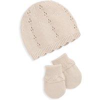 Kids Pure Cotton Knitted Hat & Mittens Set (7lbs-12 Mths)