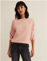 Slash Neck Batwing Sleeve Jumper