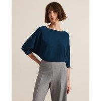 Phase Eight Slash Neck Batwing Sleeve Jumper Blue