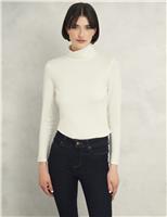 HOBBS Roll Neck Top Ivory