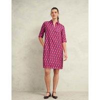 Jersey Geometric Collared Shirt Dress