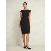 HOBBS Wide Neck Knee Length Shift Dress Black
