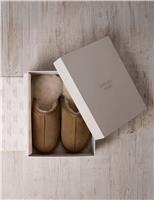 Suede Sheepskin Lined Mule Slippers