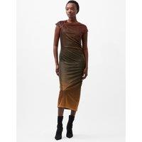 Sparkly Slash Neck Midi Column Dress
