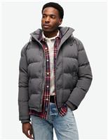 Superdry & Co Hooded Padded Puffer Jacket Dark Grey