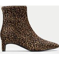 Animal Print Kitten Heel Ankle Boots