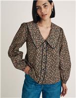 Pure Cotton Floral V-Neck Shirt