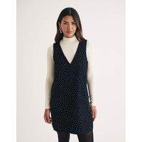 Cord Polka Dot V-Neck Mini Shift Dress