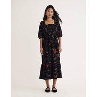 Cord Ditsy Floral Square Neck Dress