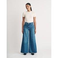 Nobody's Child Cotton Rich High Waisted Wide Leg Jeans Navy