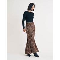 Animal Print Midaxi Slip Skirt