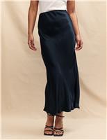 Satin Midi Slip Skirt