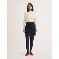 Cord Polka Dot Mini Wrap Skirt